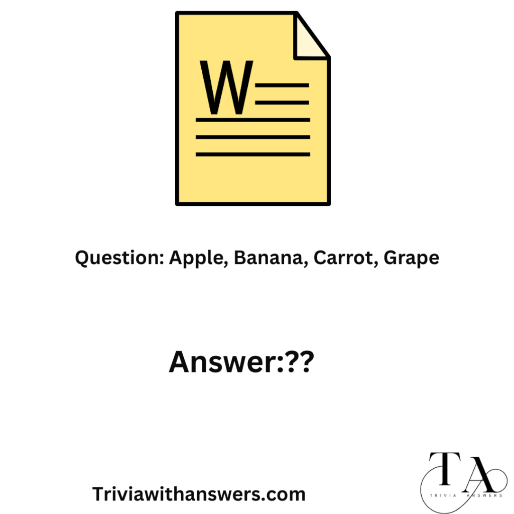 "Which Words Does Not Fit Trivia Questions and Answers"