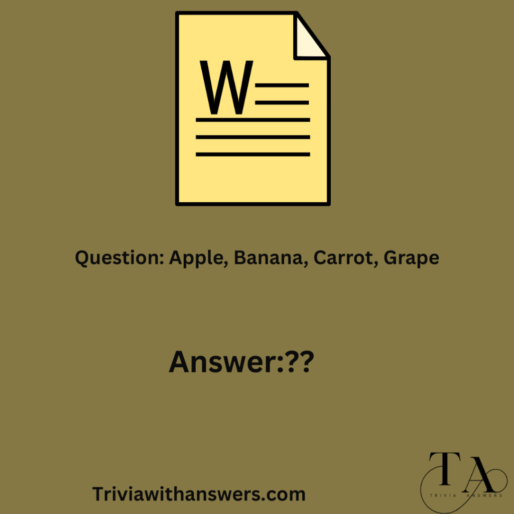 "Which Words Does Not Fit Trivia Questions and Answers"
