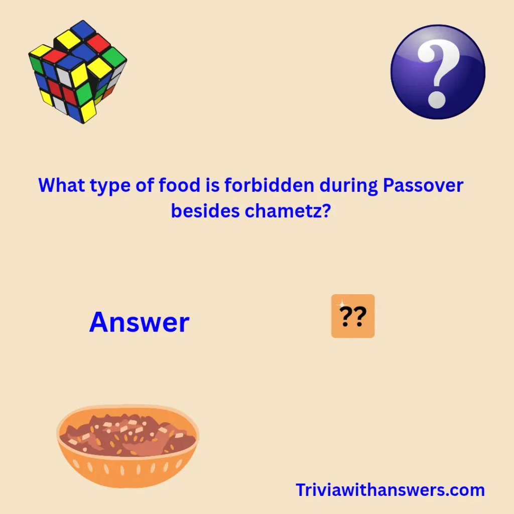 "Passover Trivia Questions and Answers"