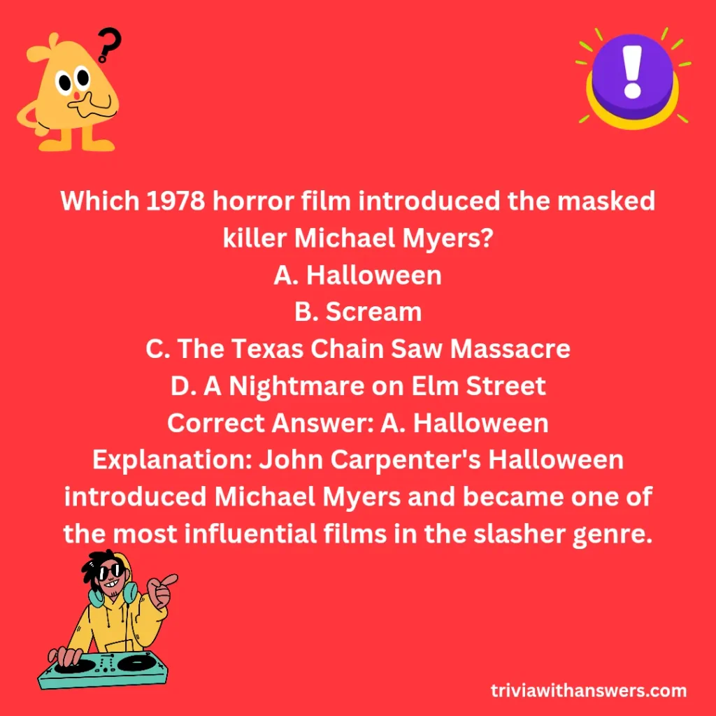 "Pop Culture Halloween Trivia Questions and Answers"