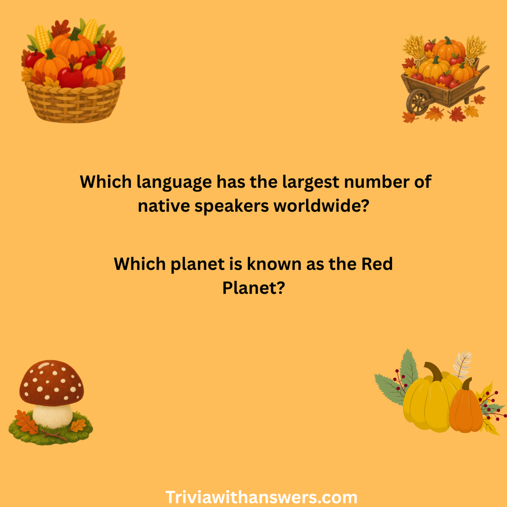"Fall Harvest Trivia Questions and Answers "
