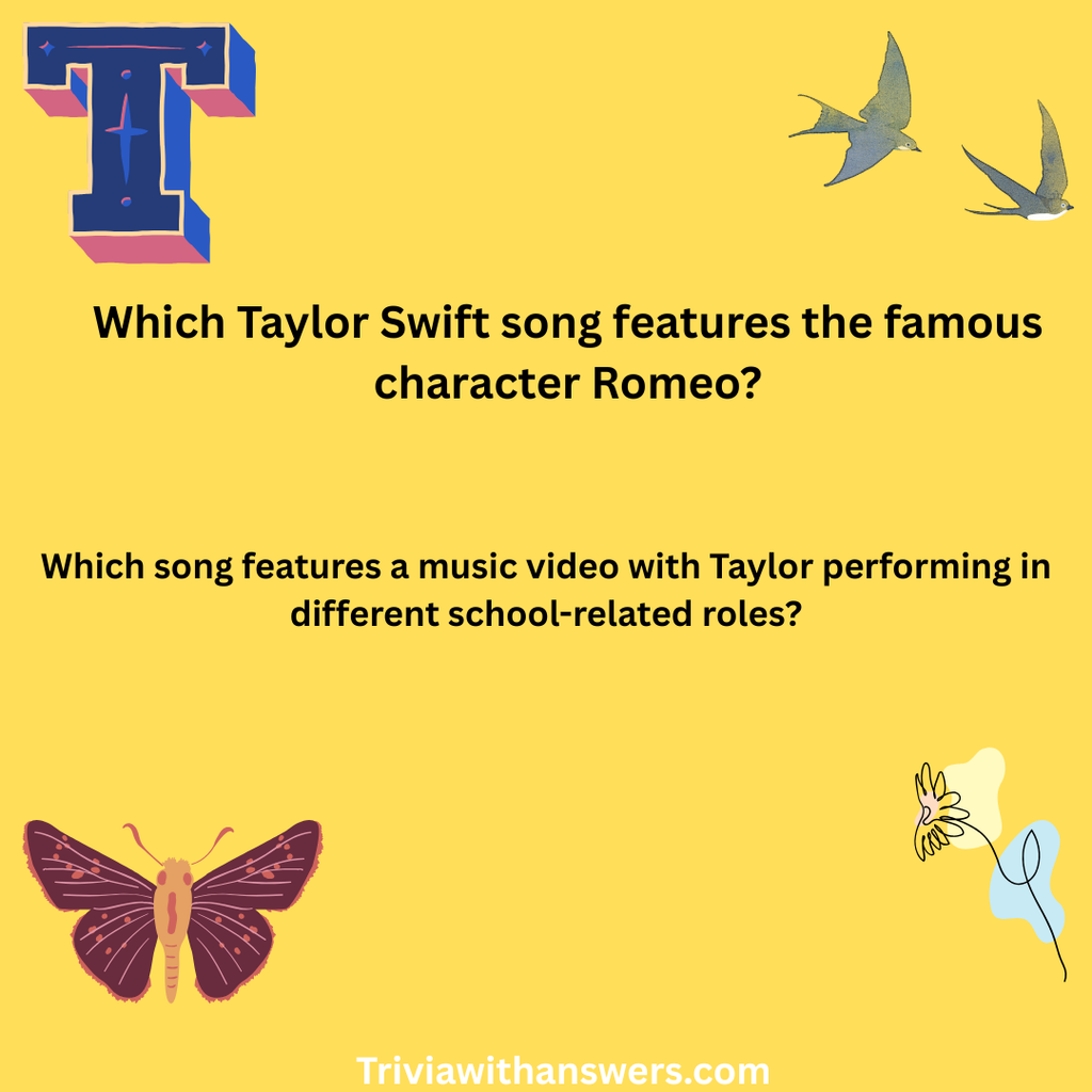 "Taylor Swift Quiz Questions With Answers"