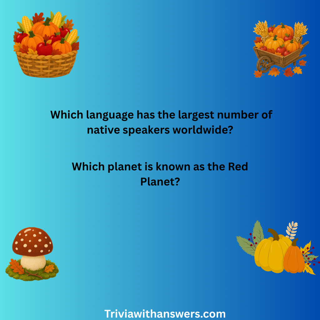 "Fall Harvest Trivia Questions and Answers "
